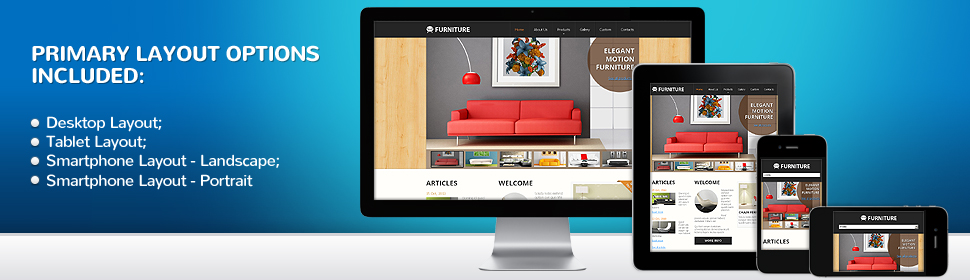 One website design layout suits all digital devices, desktops, iphones and ipads